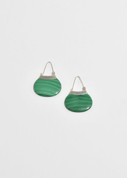 Malachite Hoop Earrings