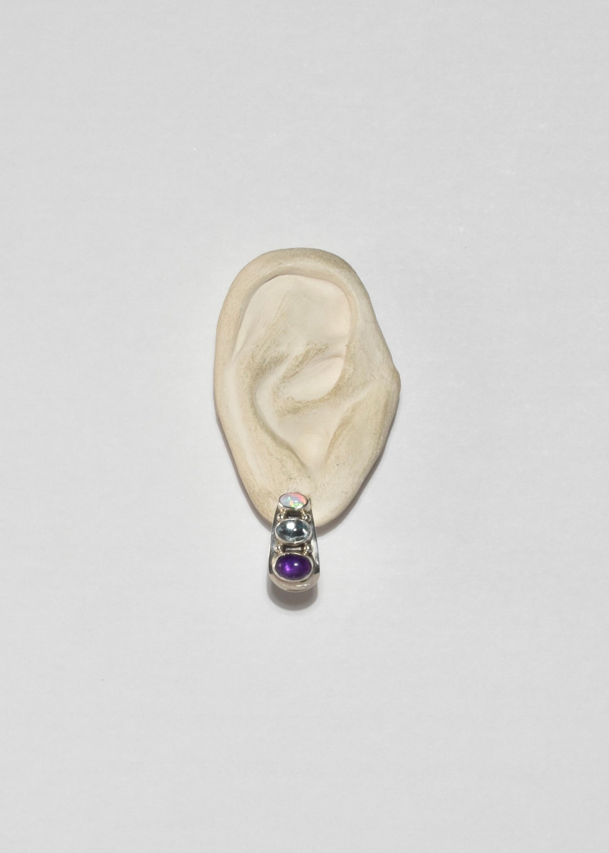 Curved Multi Stone Earrings
