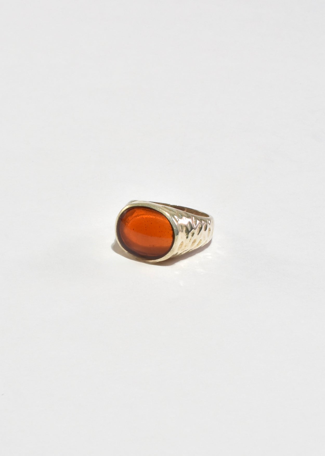 Textured Amber Ring