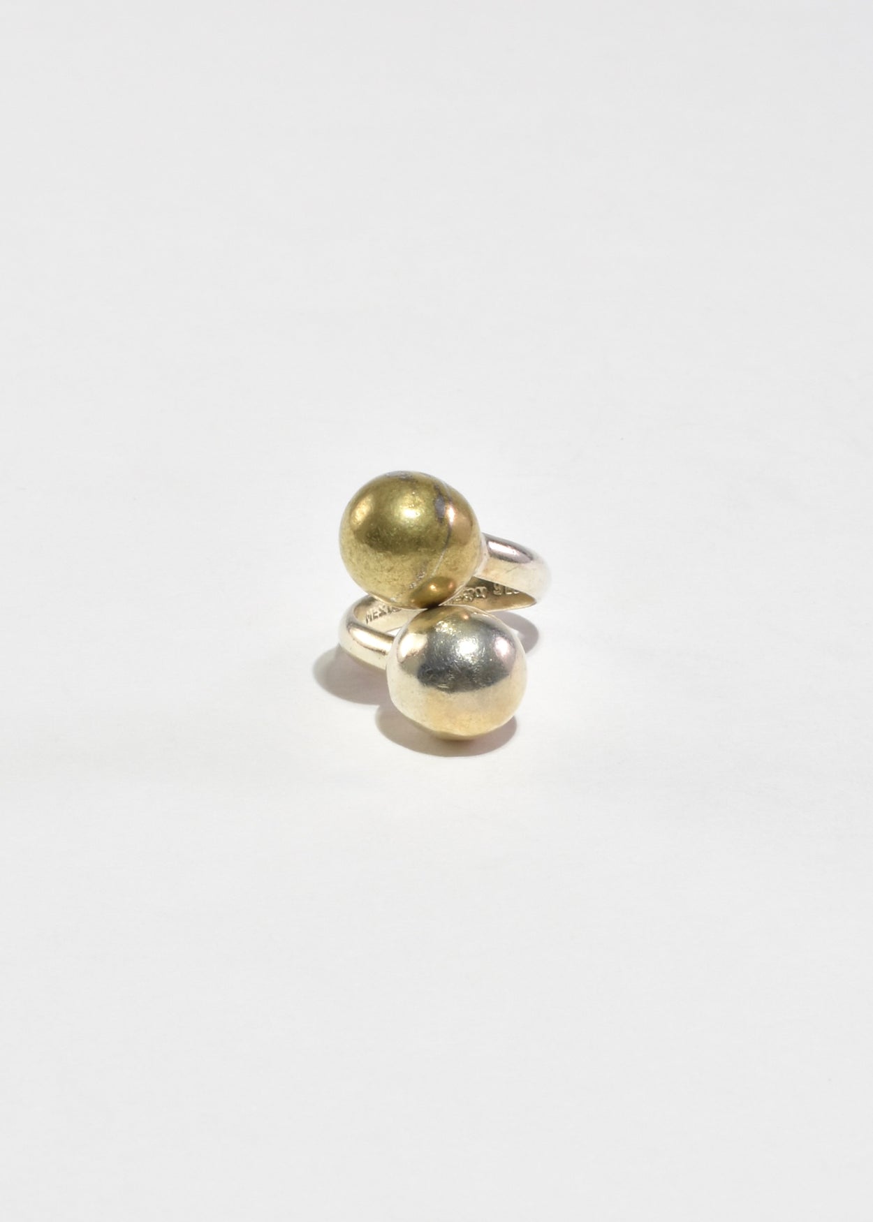 Two-Tone Sphere Wrap Ring
