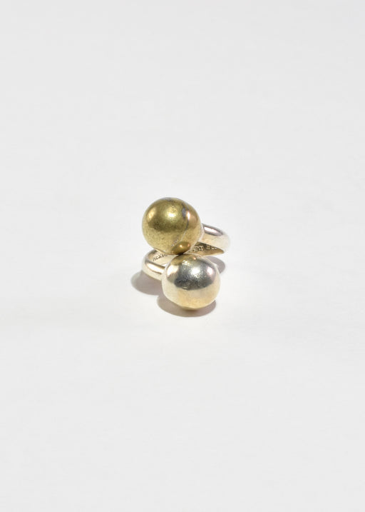 Two-Tone Sphere Wrap Ring