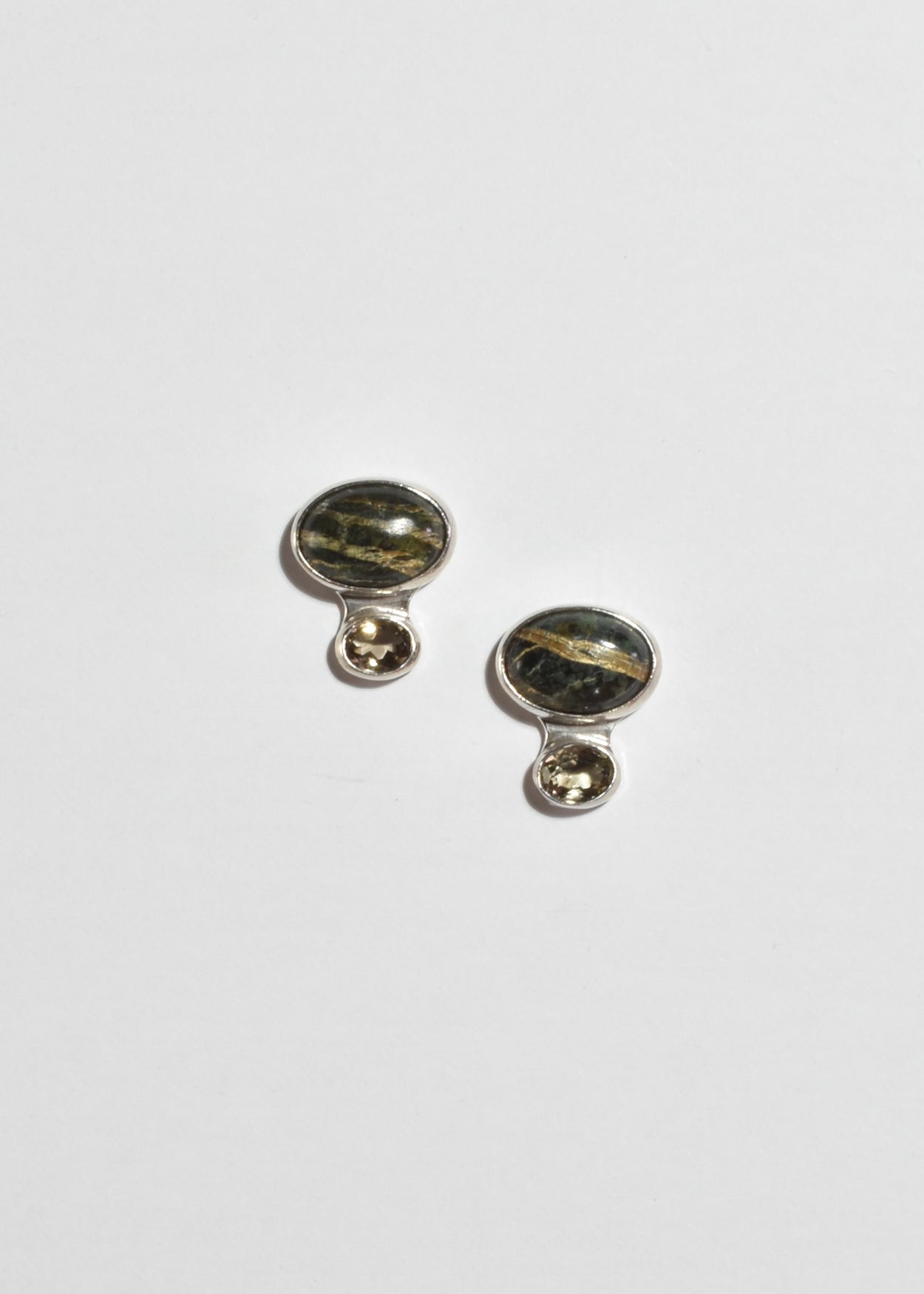 Quartz Hawk's Eye Earrings