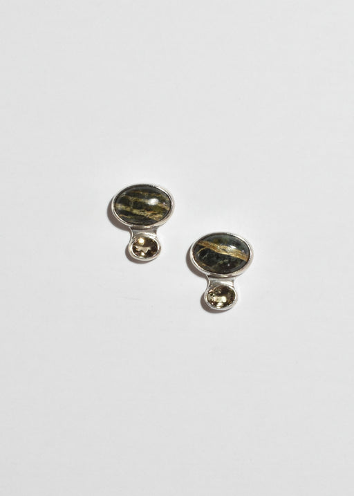 Quartz Hawk's Eye Earrings