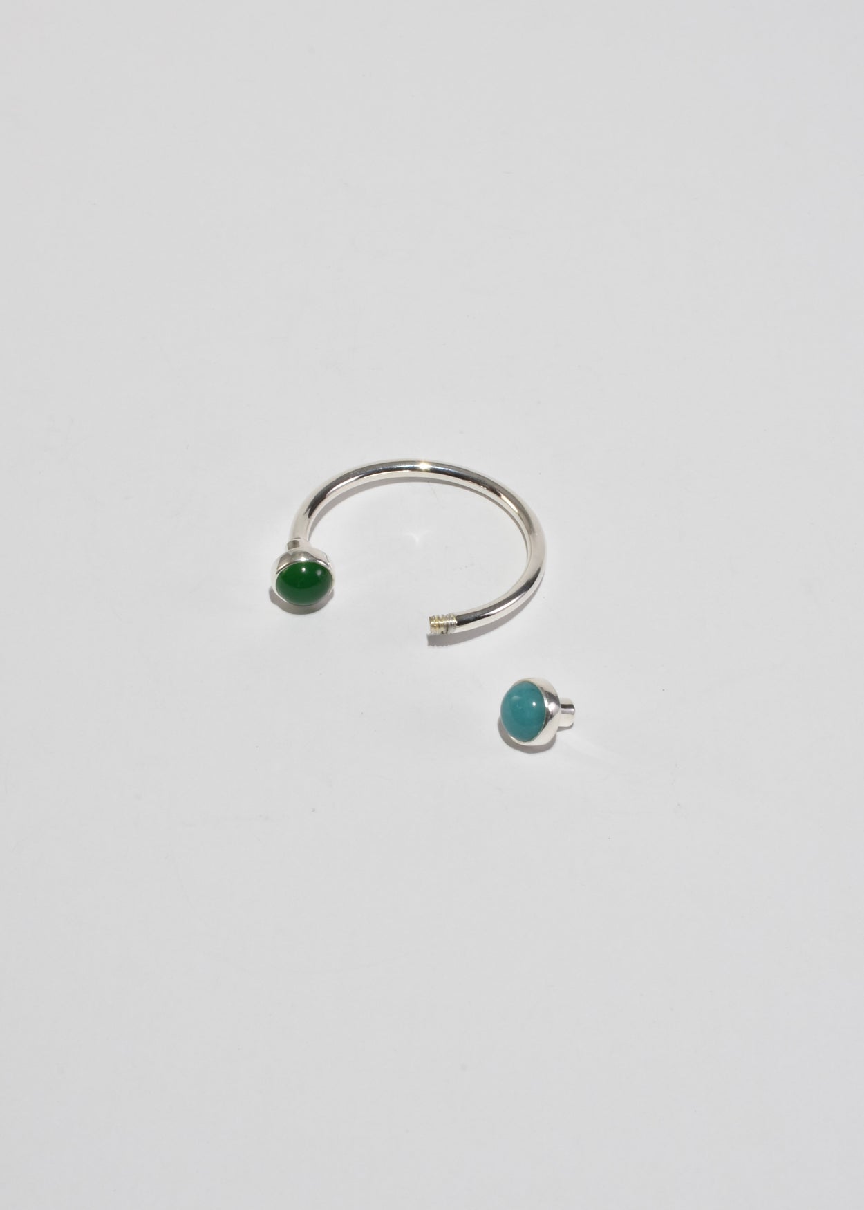 Sterling Gemstone Key Ring