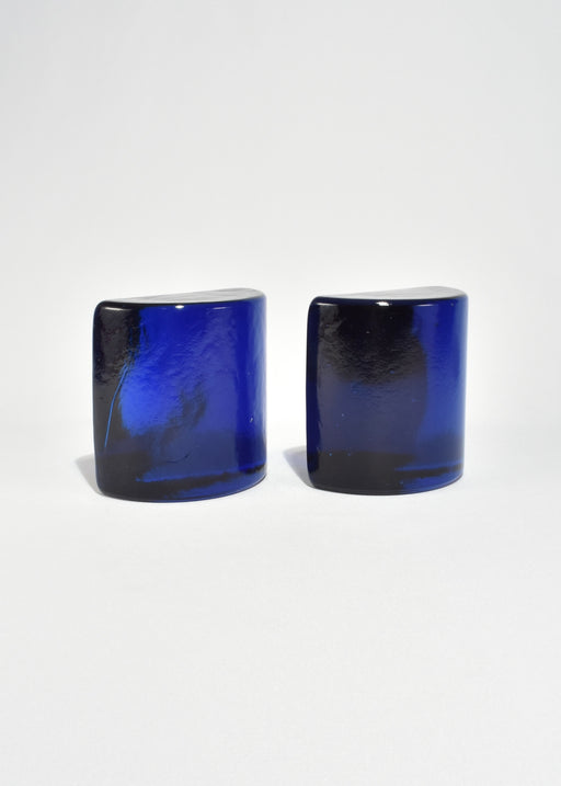 Cobalt Glass Bookends