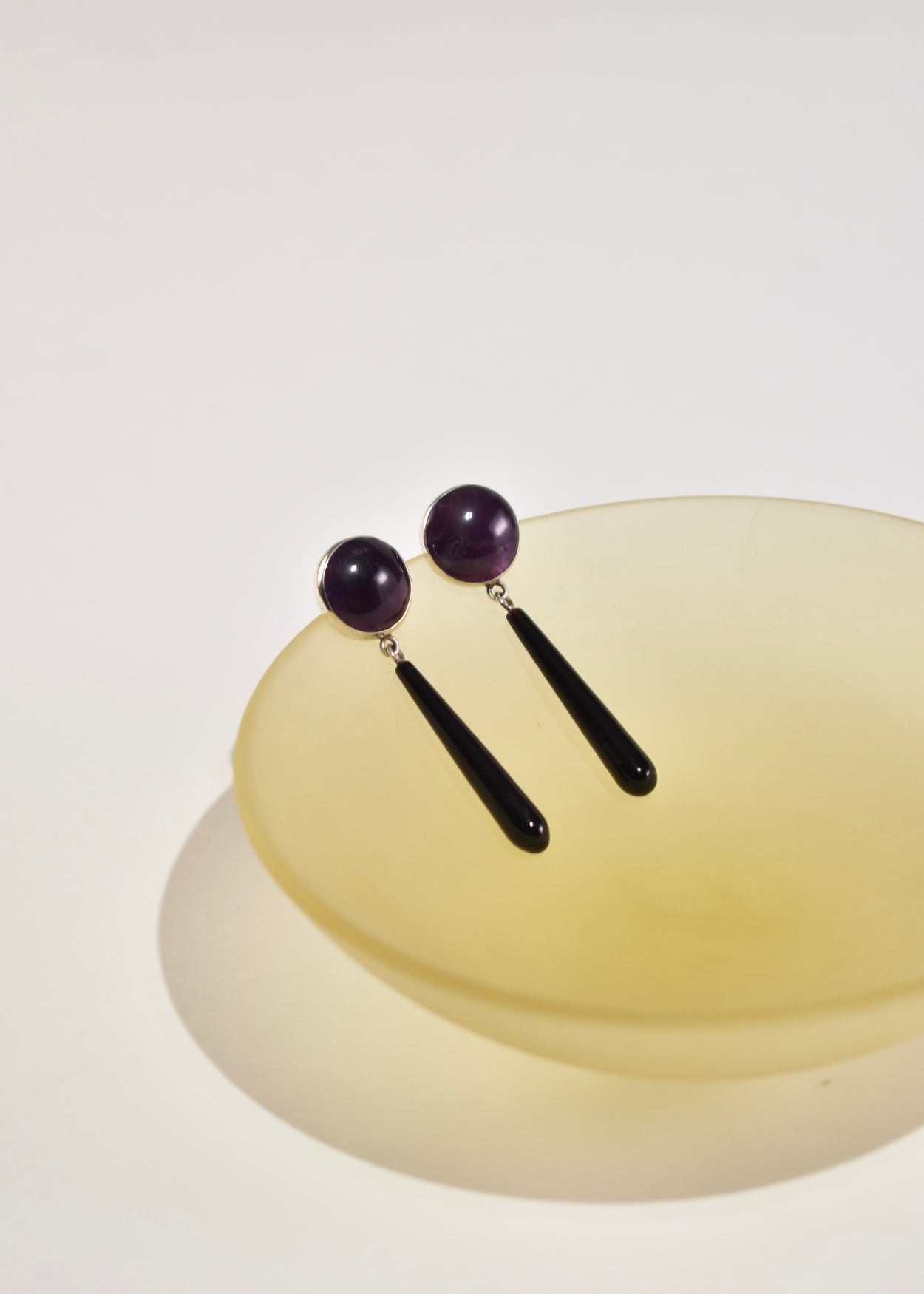 Amethyst Onyx Earrings