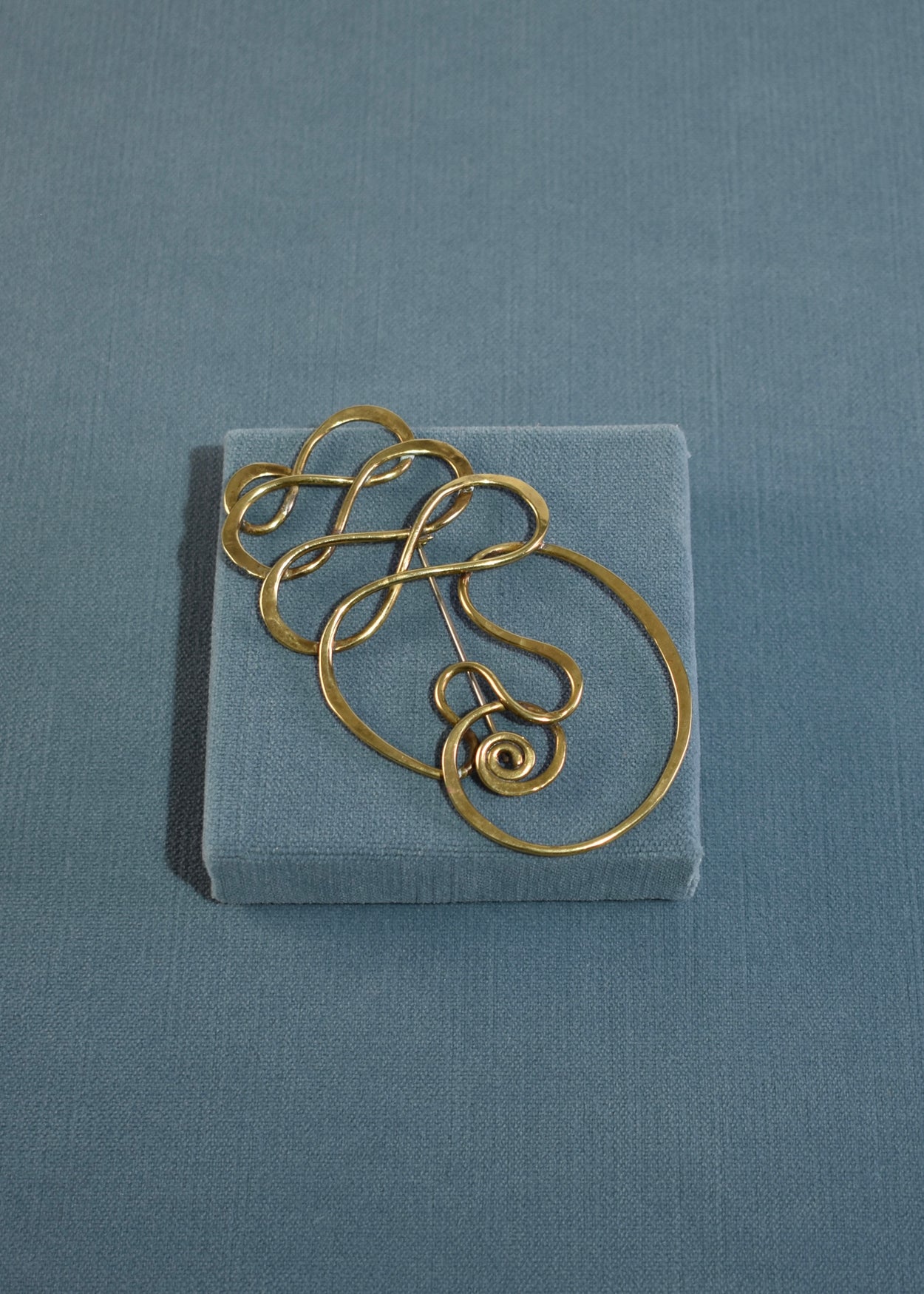Abstract Brass Brooch