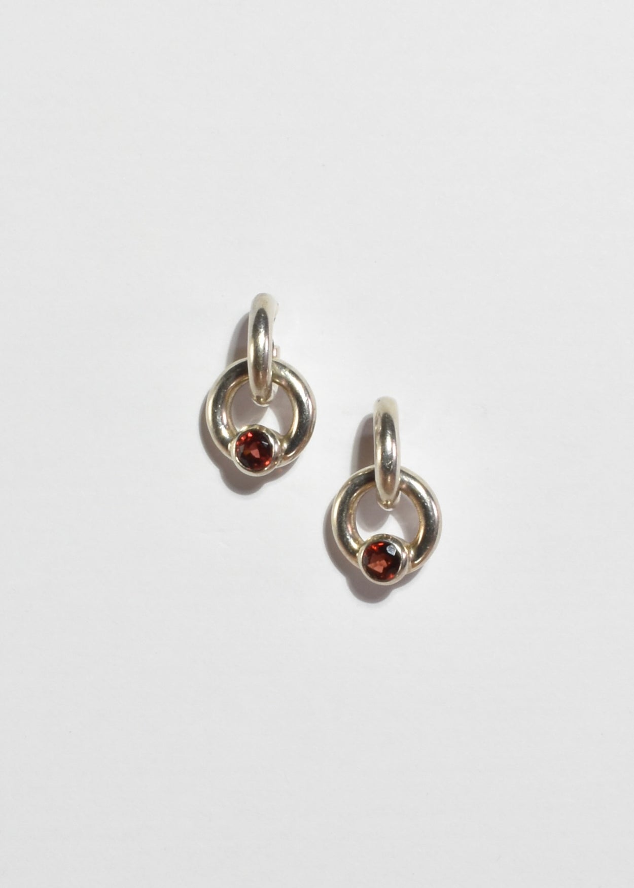 Ruby Circle Link Earrings