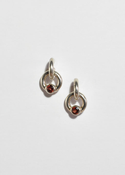 Ruby Circle Link Earrings