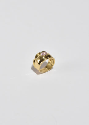 Gold Rose Quartz Ring