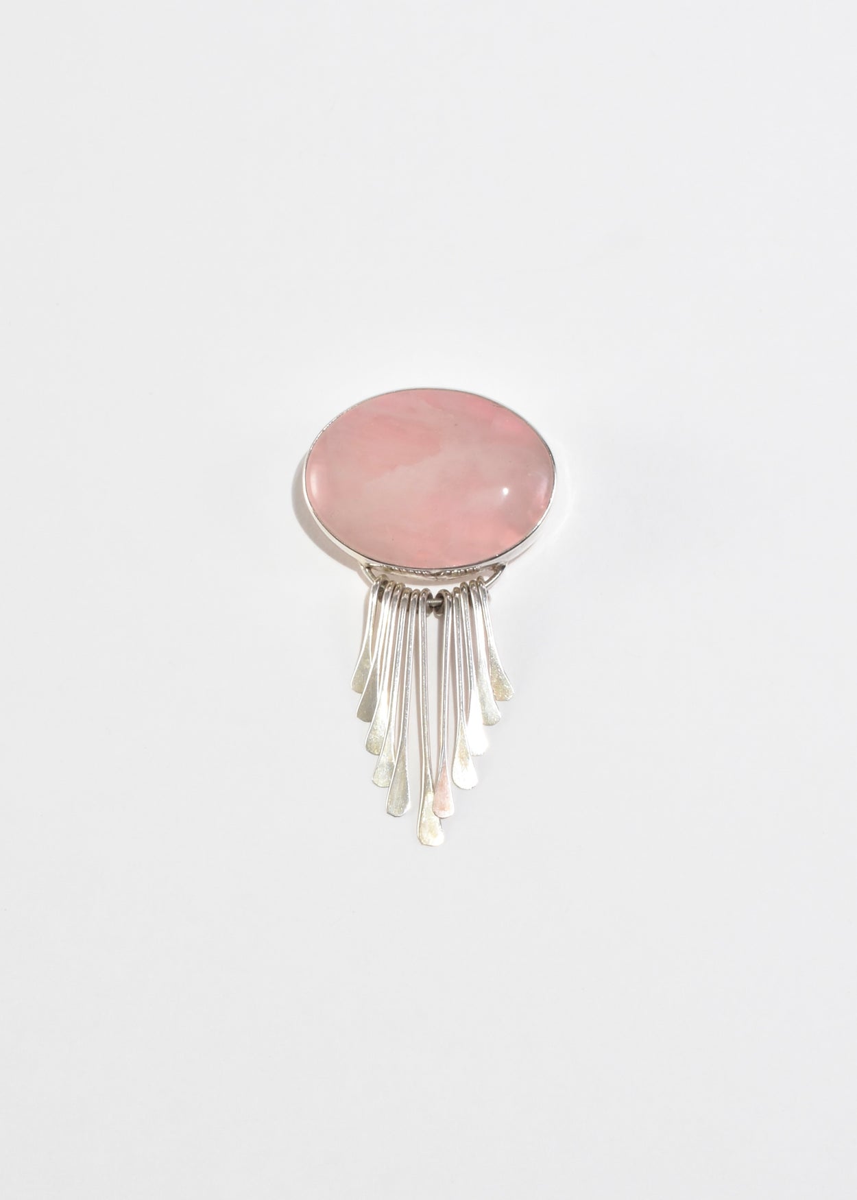 Rose Quartz Fringe Brooch