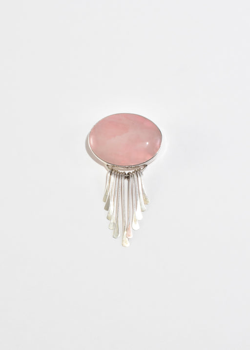 Rose Quartz Fringe Brooch