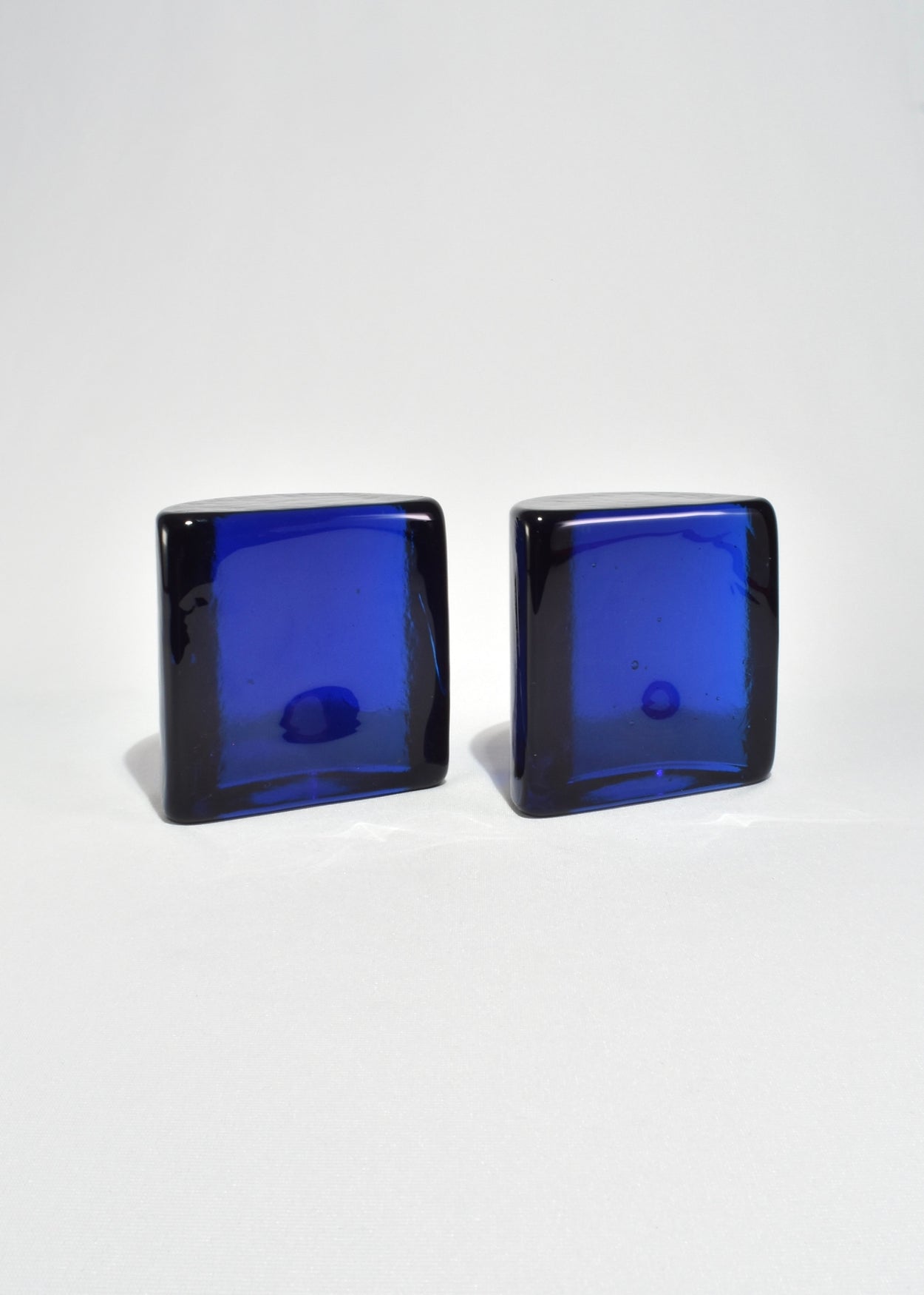 Cobalt Glass Bookends