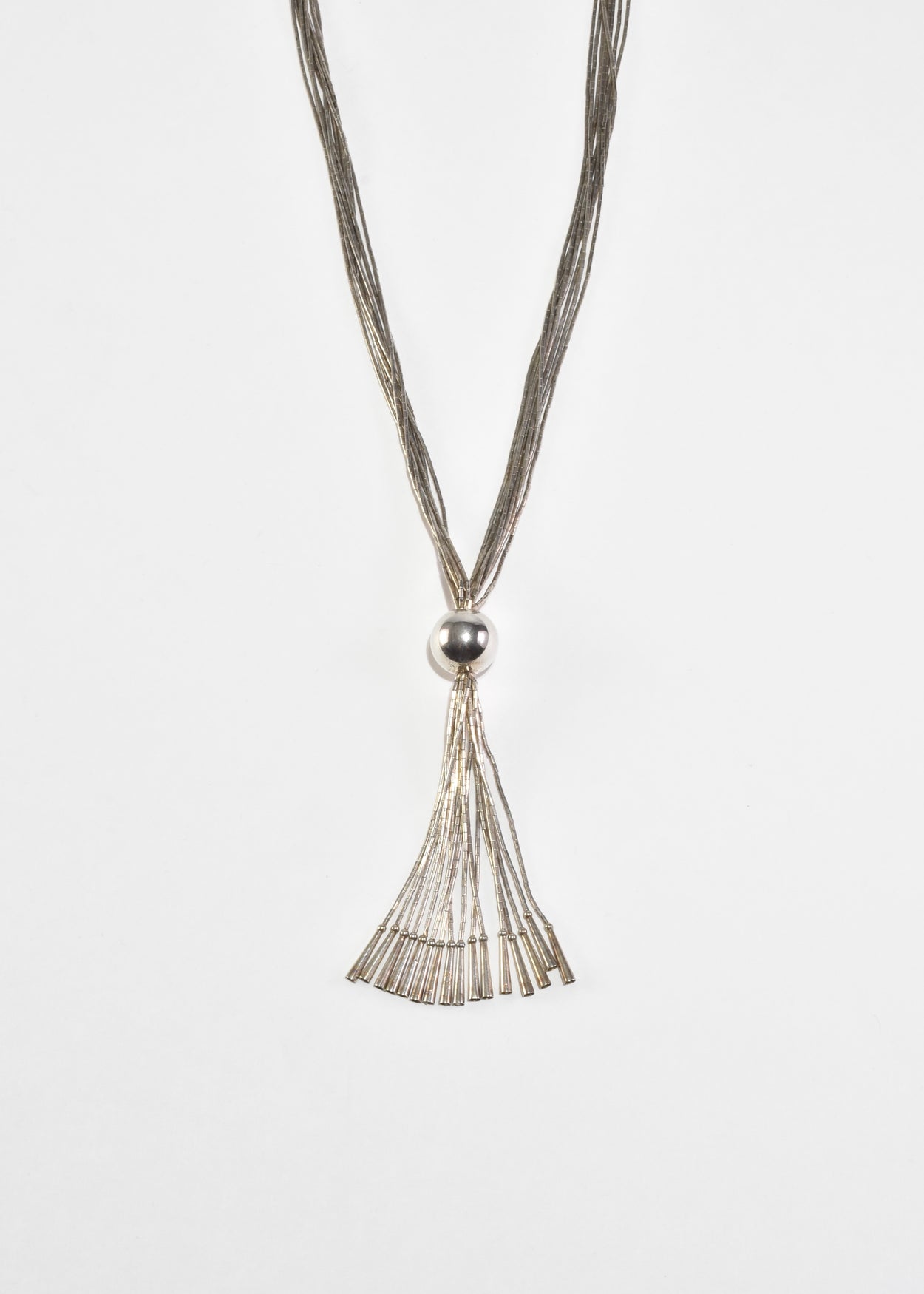Beaded Fringe Lariat Necklace