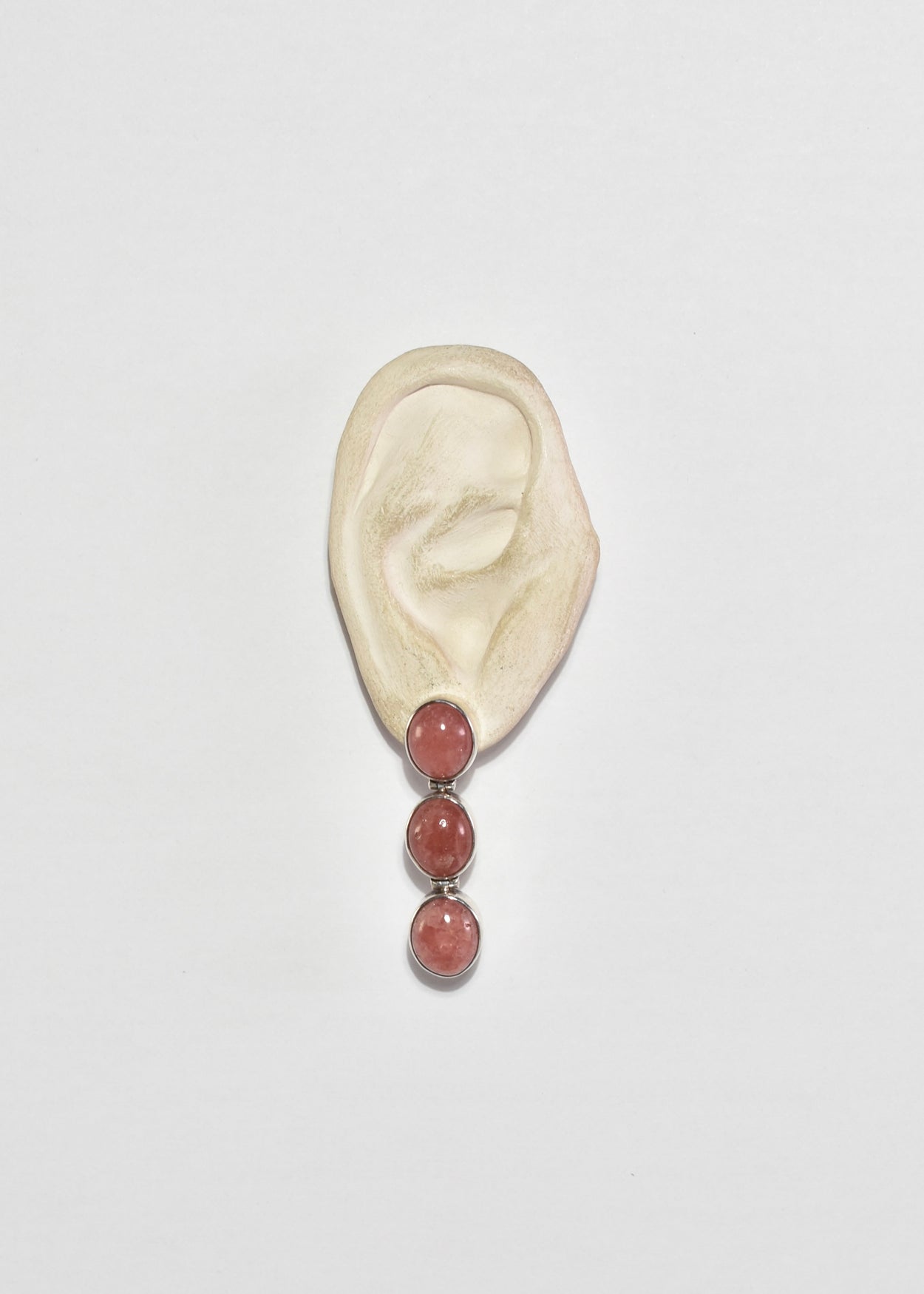 Oval Rhodochrosite Drop Earrings