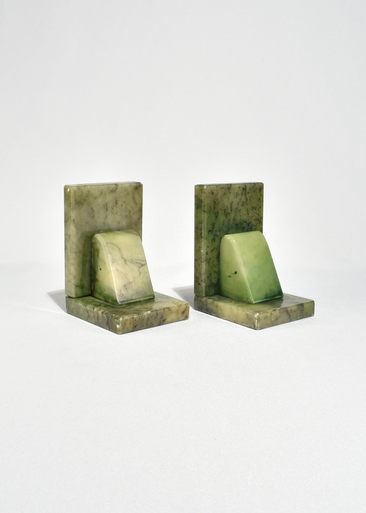 Green Italian Alabaster Bookends