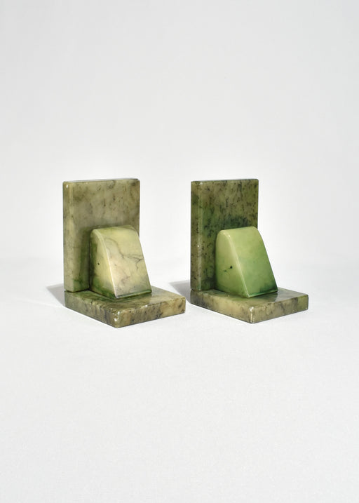 Green Italian Alabaster Bookends