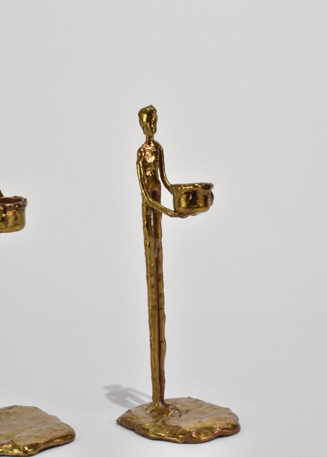 Figural Brass Candleholder Set
