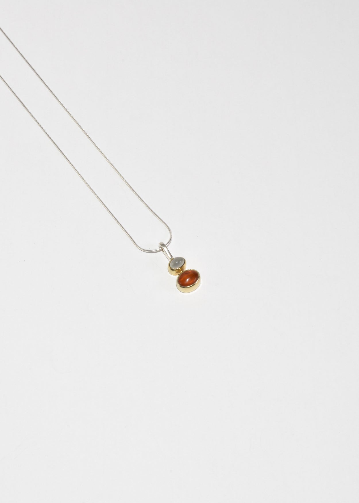 Amber Moonstone Pendant Necklace