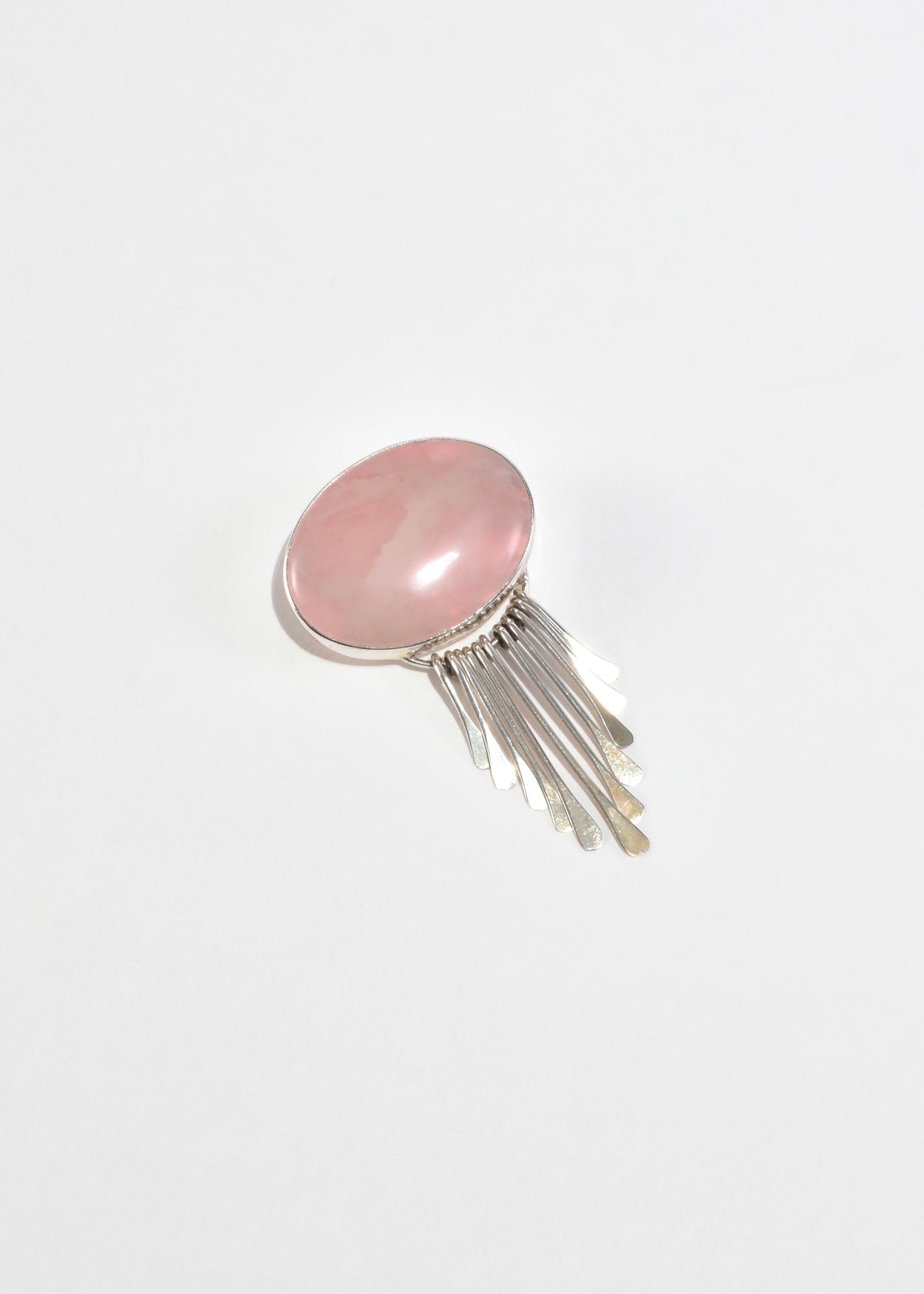 Rose Quartz Fringe Brooch