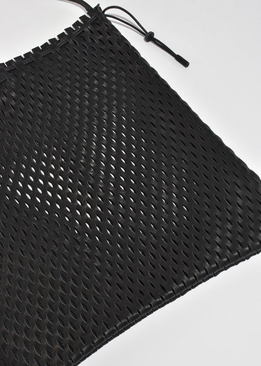 Leather Net Shoulder Bag