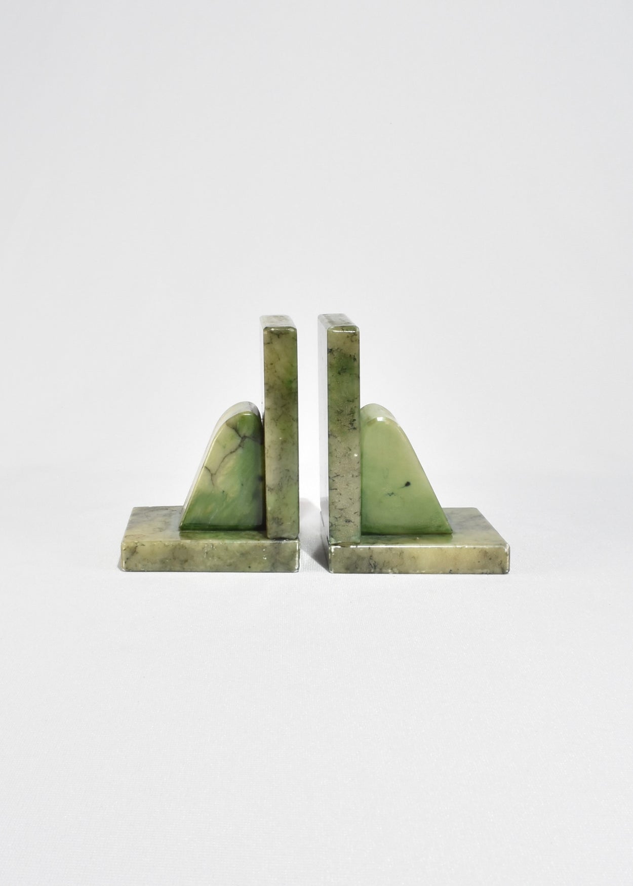 Green Italian Alabaster Bookends