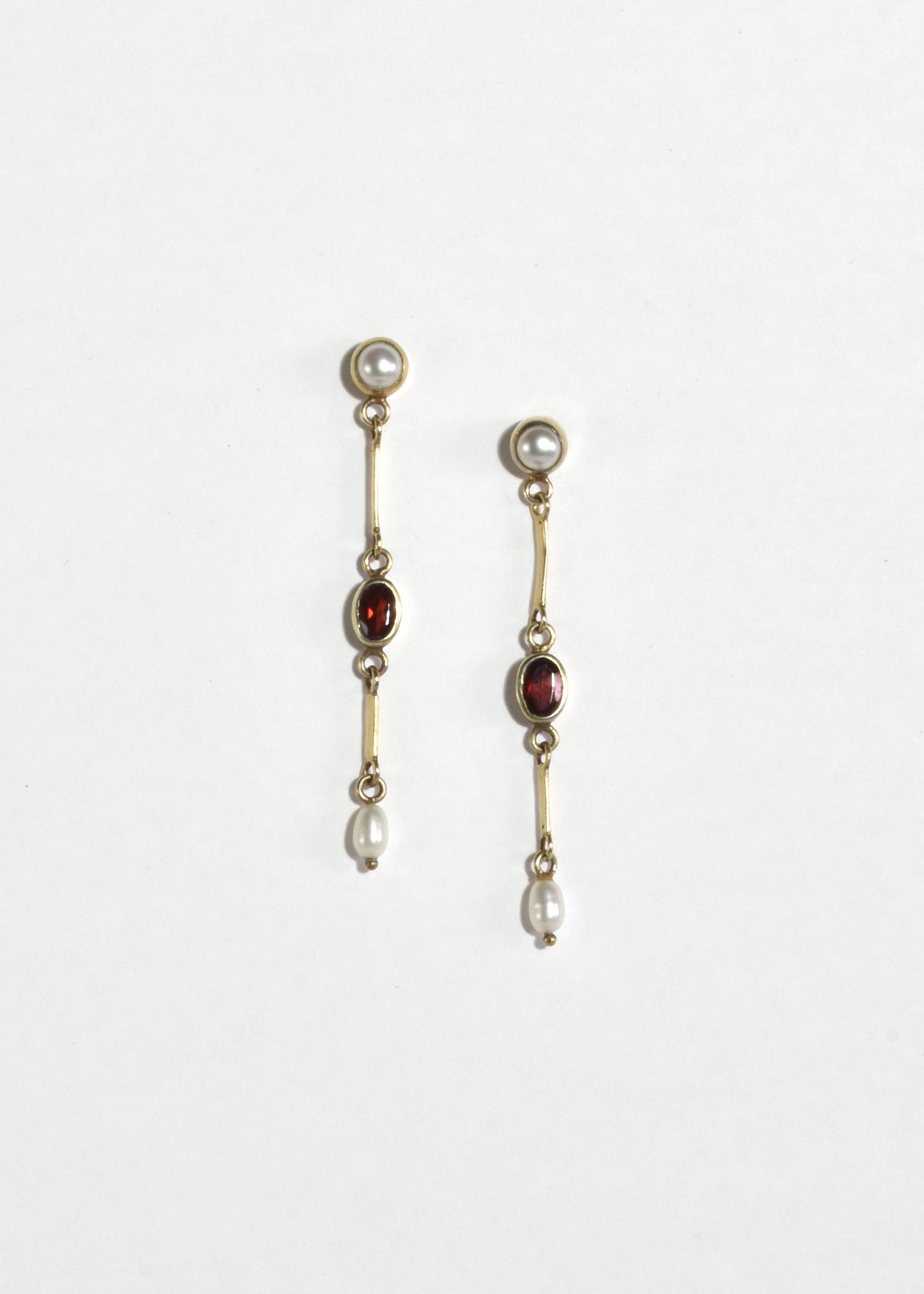 Pearl Garnet Earrings