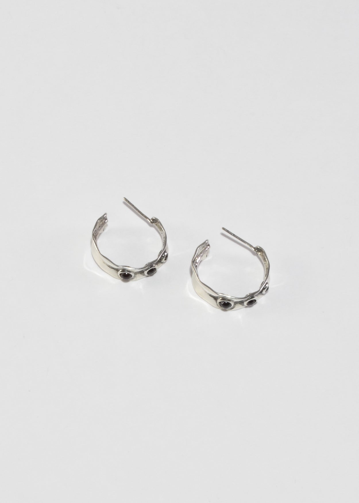 Garnet Hoop Earrings