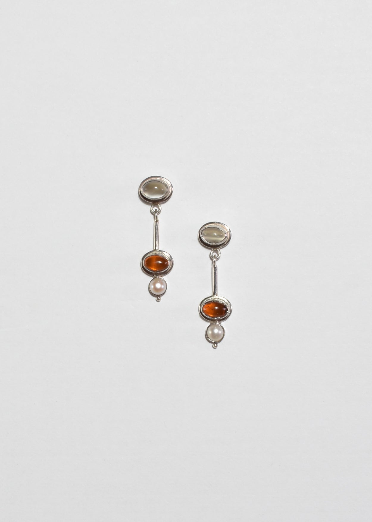 Moonstone Amber Pearl Earrings