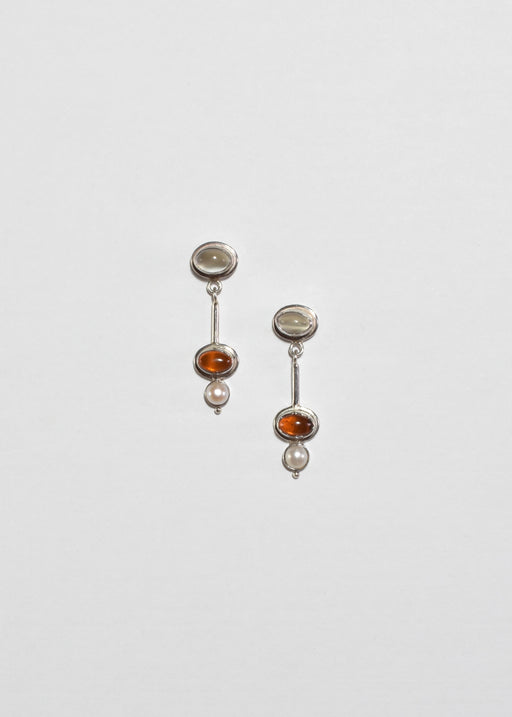 Moonstone Amber Pearl Earrings