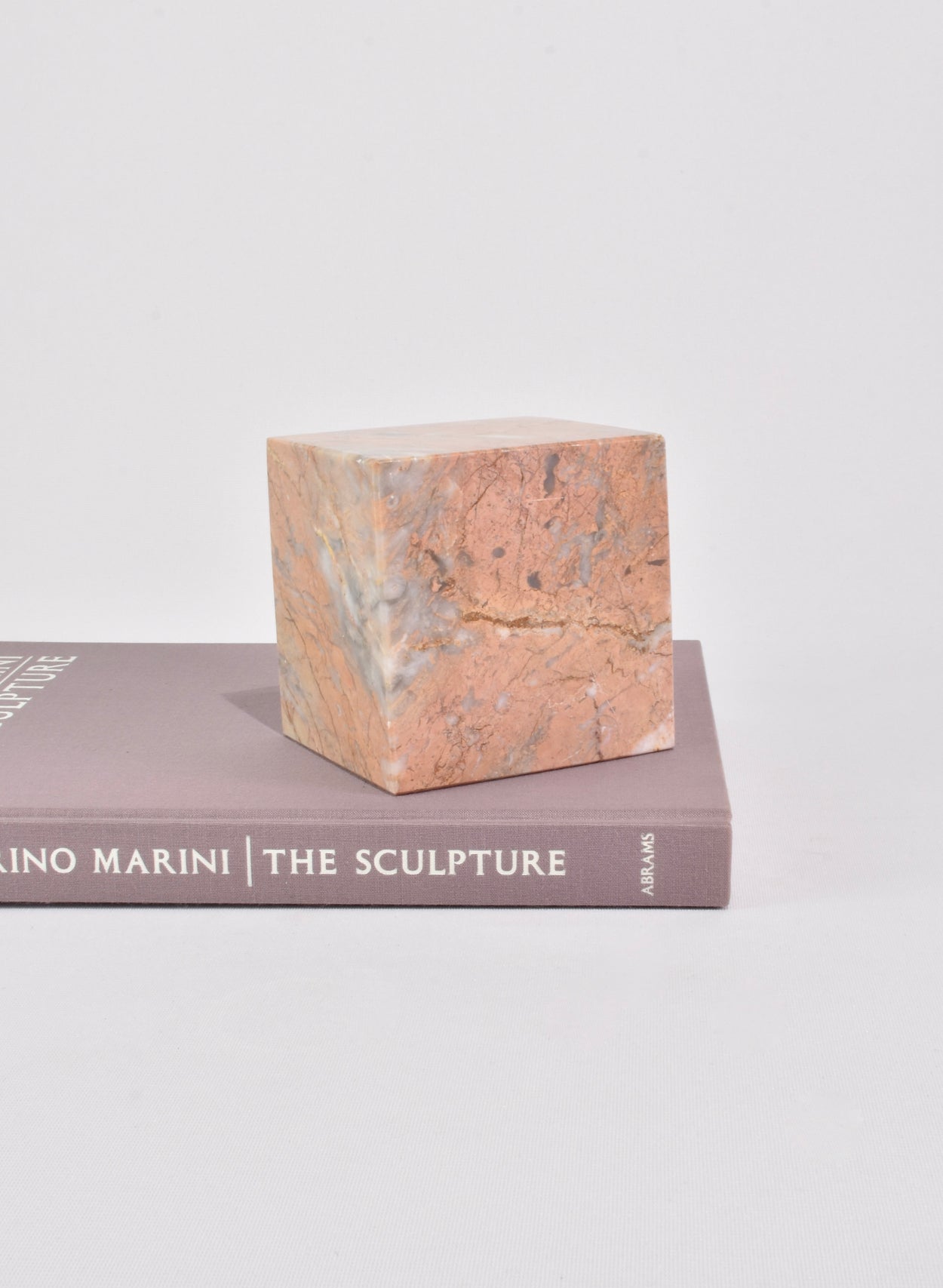 Pink Cube Marble bookends