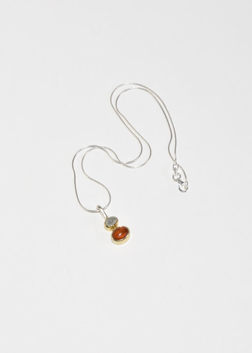 Amber Moonstone Pendant Necklace