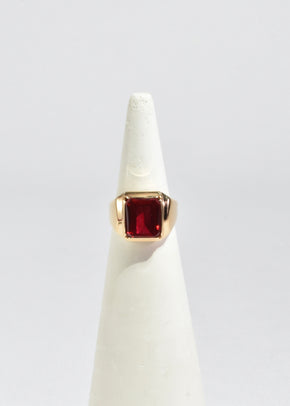 Gold Ruby Signet Ring