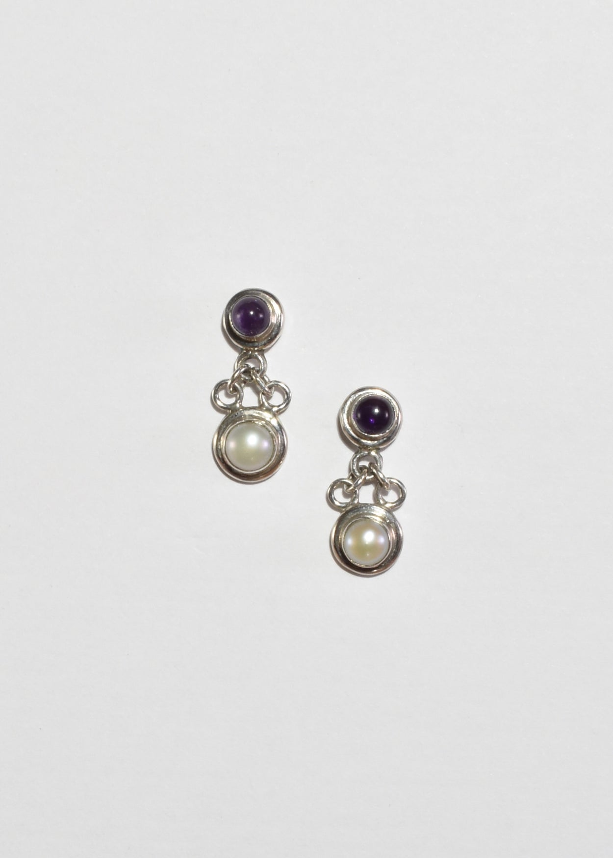 Amethyst Pearl Earrings