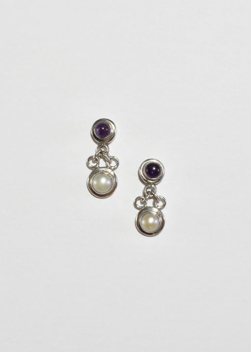 Amethyst Pearl Earrings
