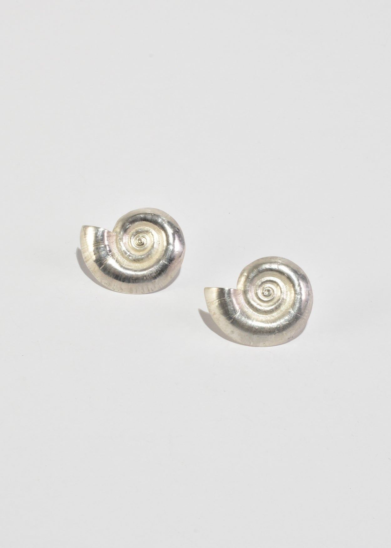 Silver Nautilus Earrings