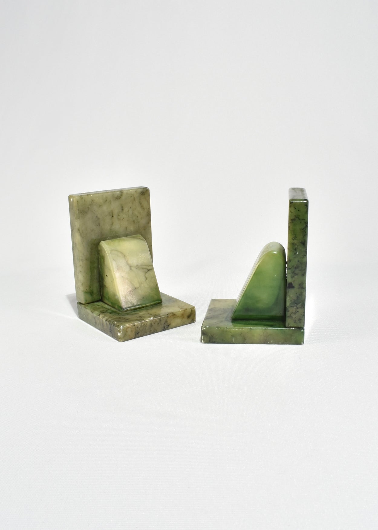 Green Italian Alabaster Bookends