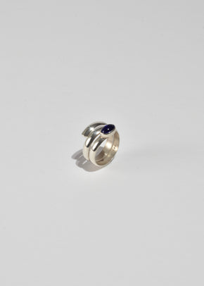 Cobalt Spiral Ring