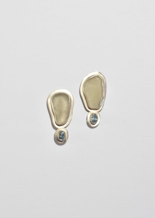 Sea Glass Topaz Earrings