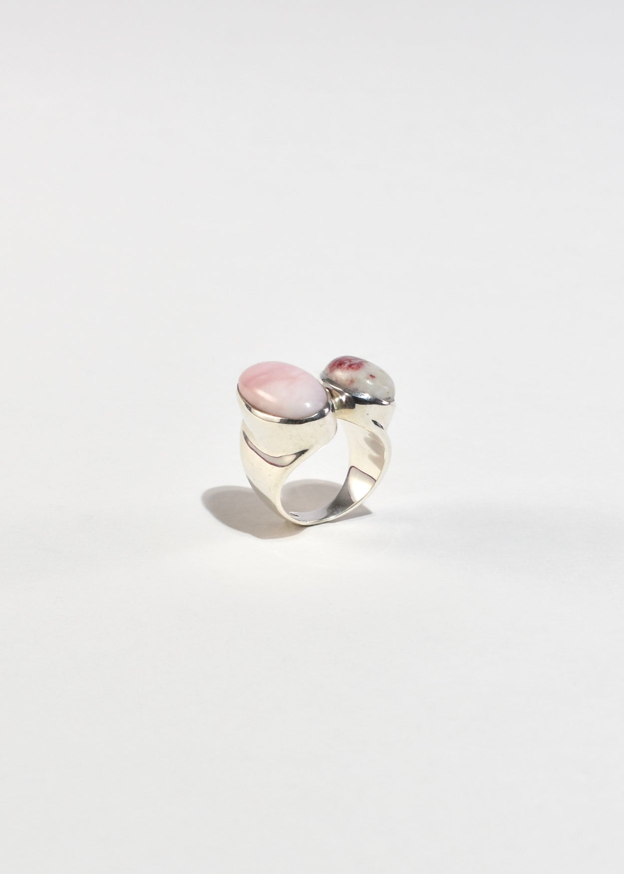 Asymmetrical Pink Stone Ring