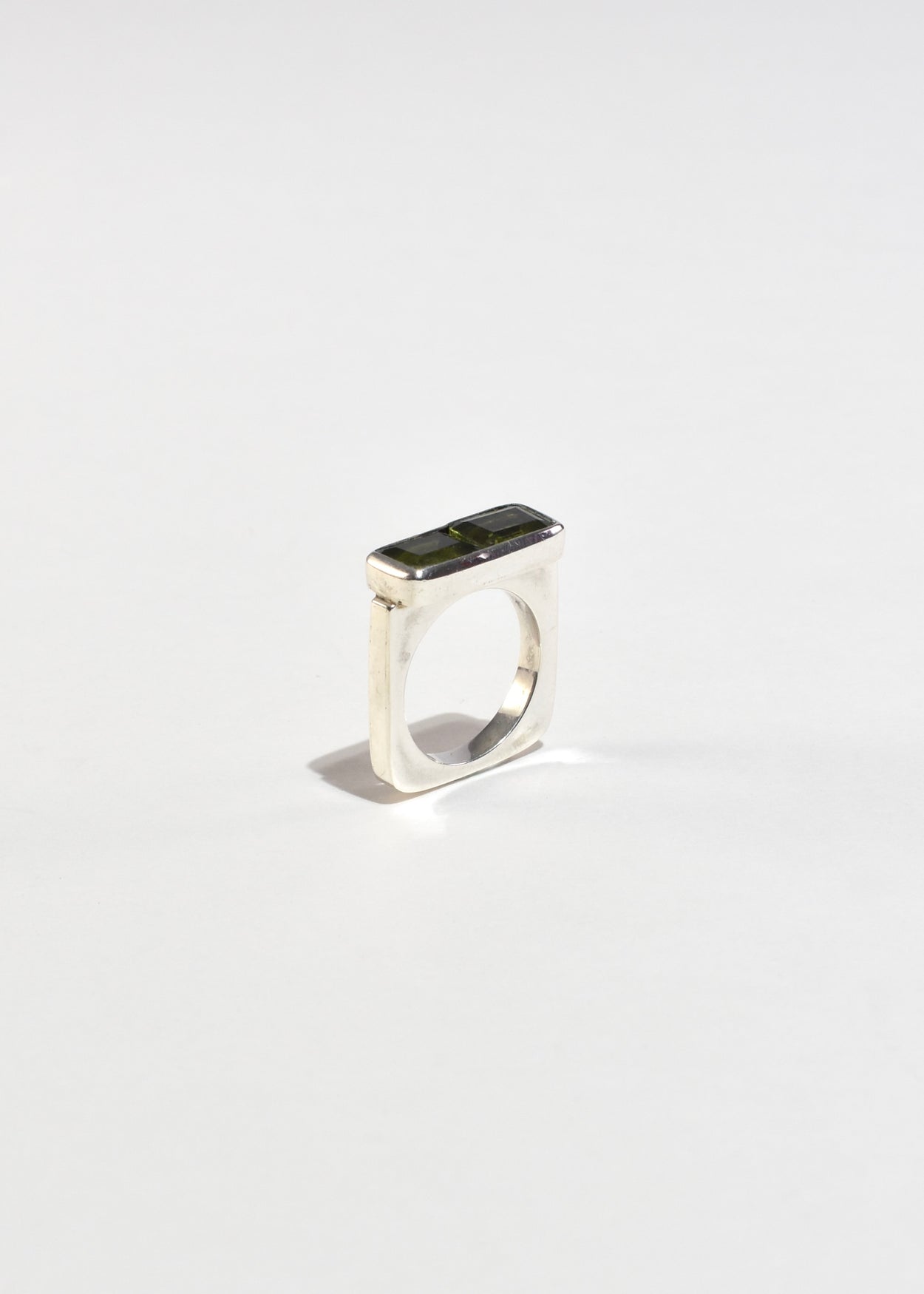 Faceted Peridot Ring