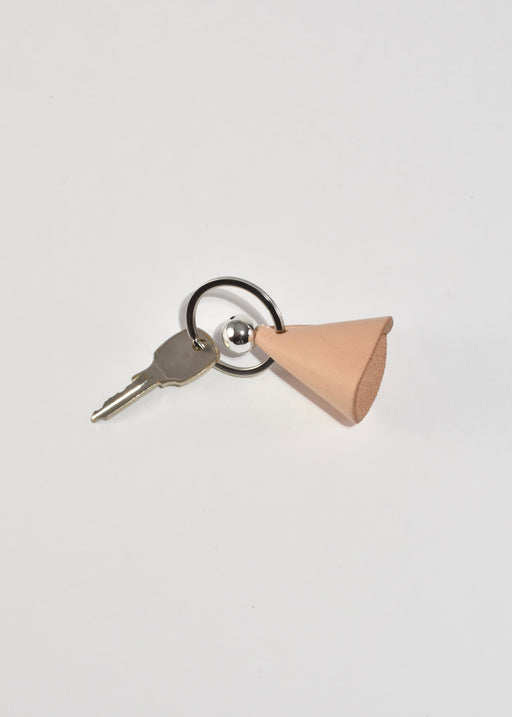 Leather Key Ring in Nude