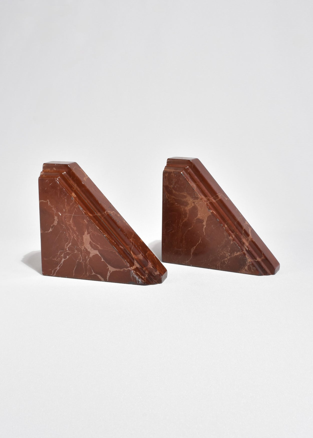 Red Marble Bookends