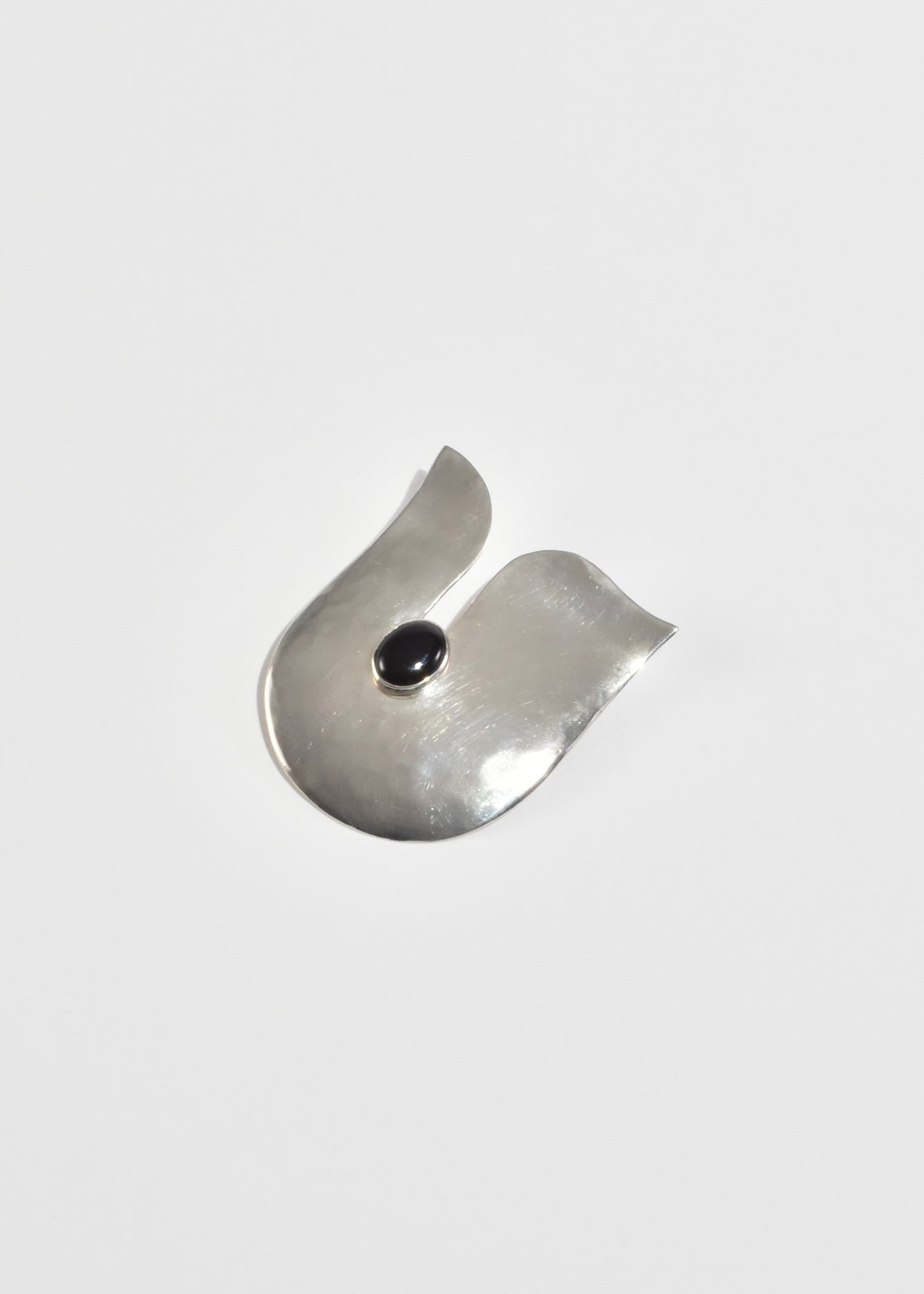 Sculptural Onyx Brooch