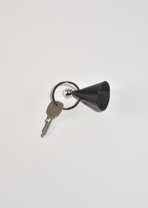 Leather Key Ring in Black