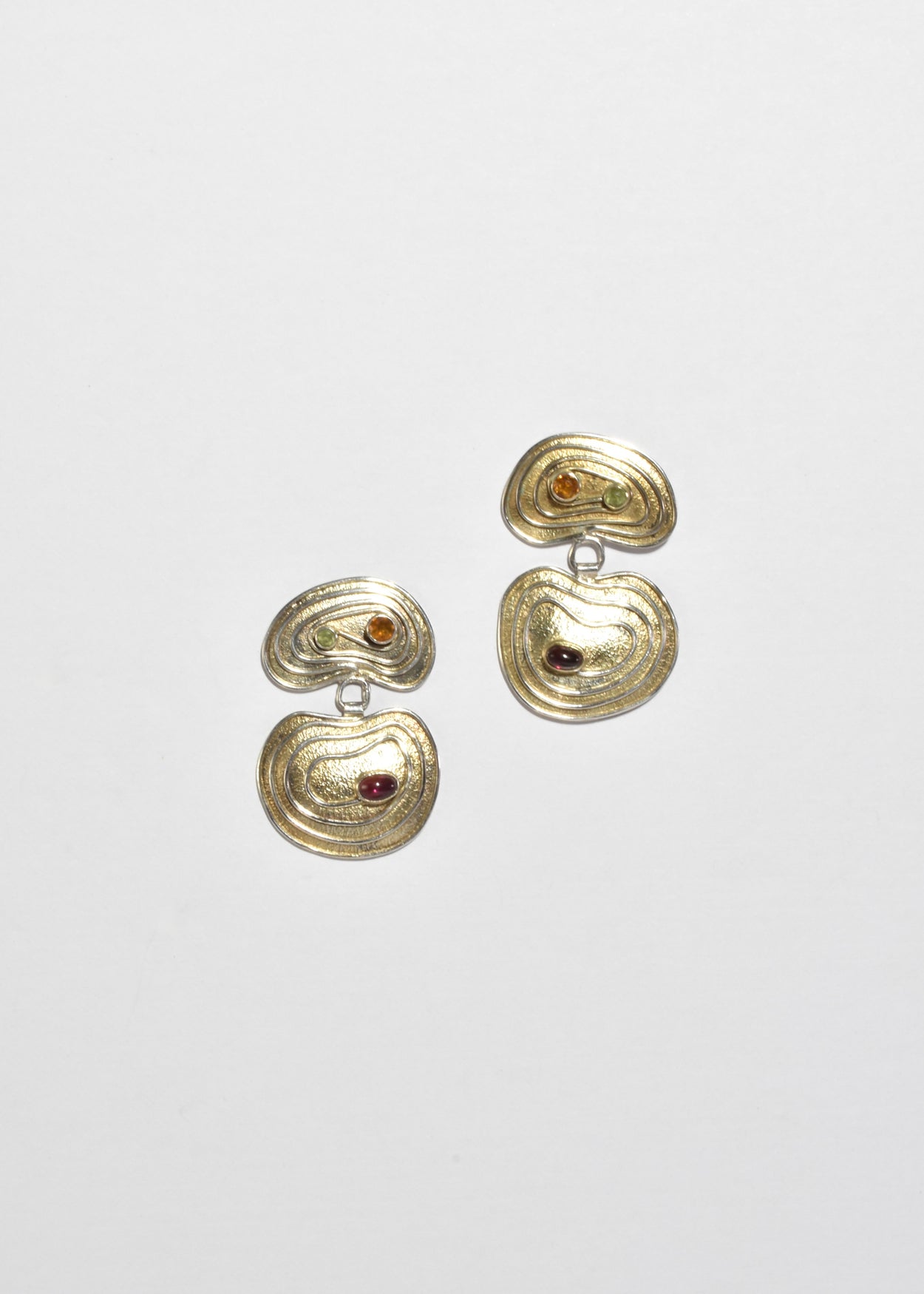 Spiral Multi Stone Earrings