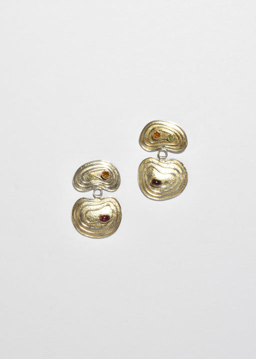 Spiral Multi Stone Earrings