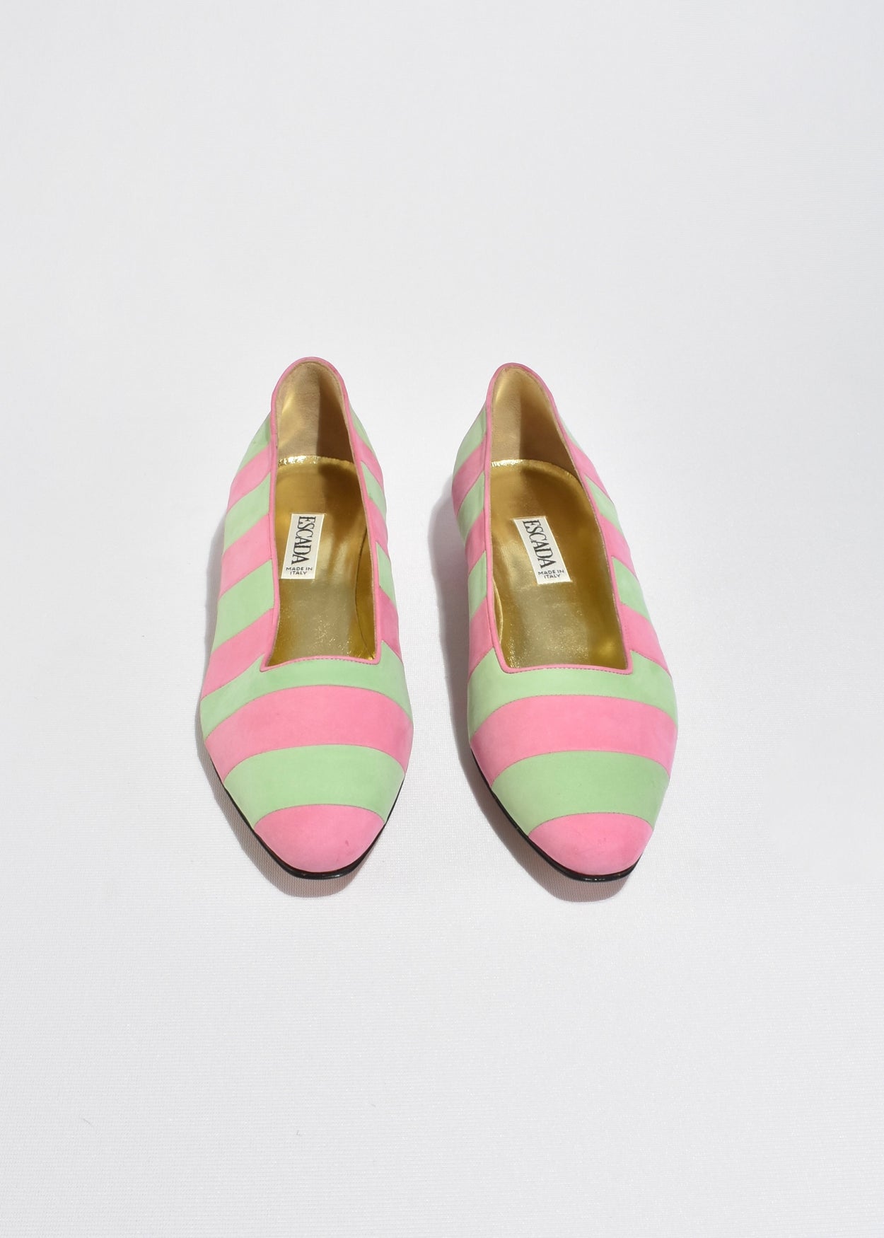 Escada Striped Leather Heels