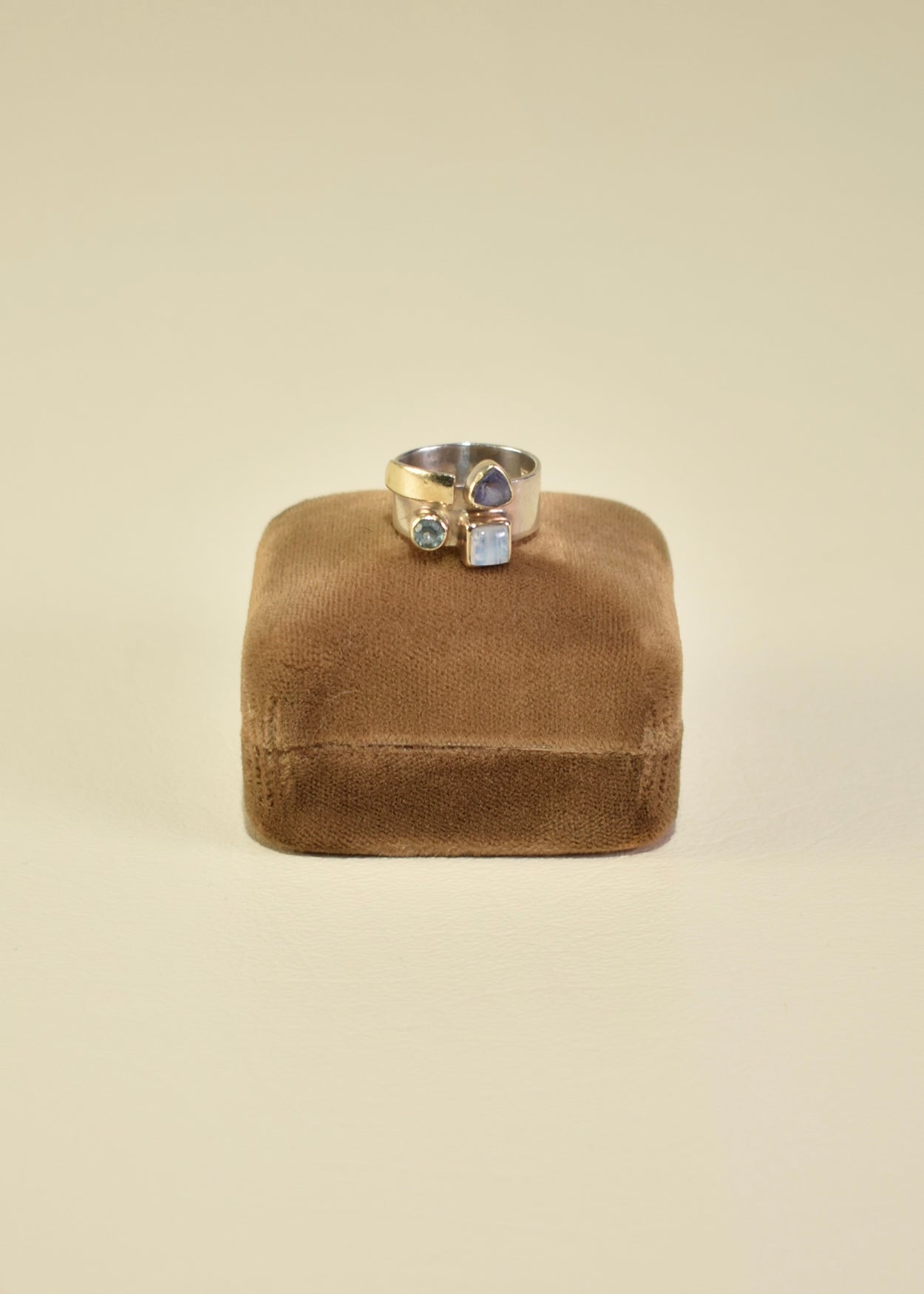 Moonstone Amethyst Peridot Ring
