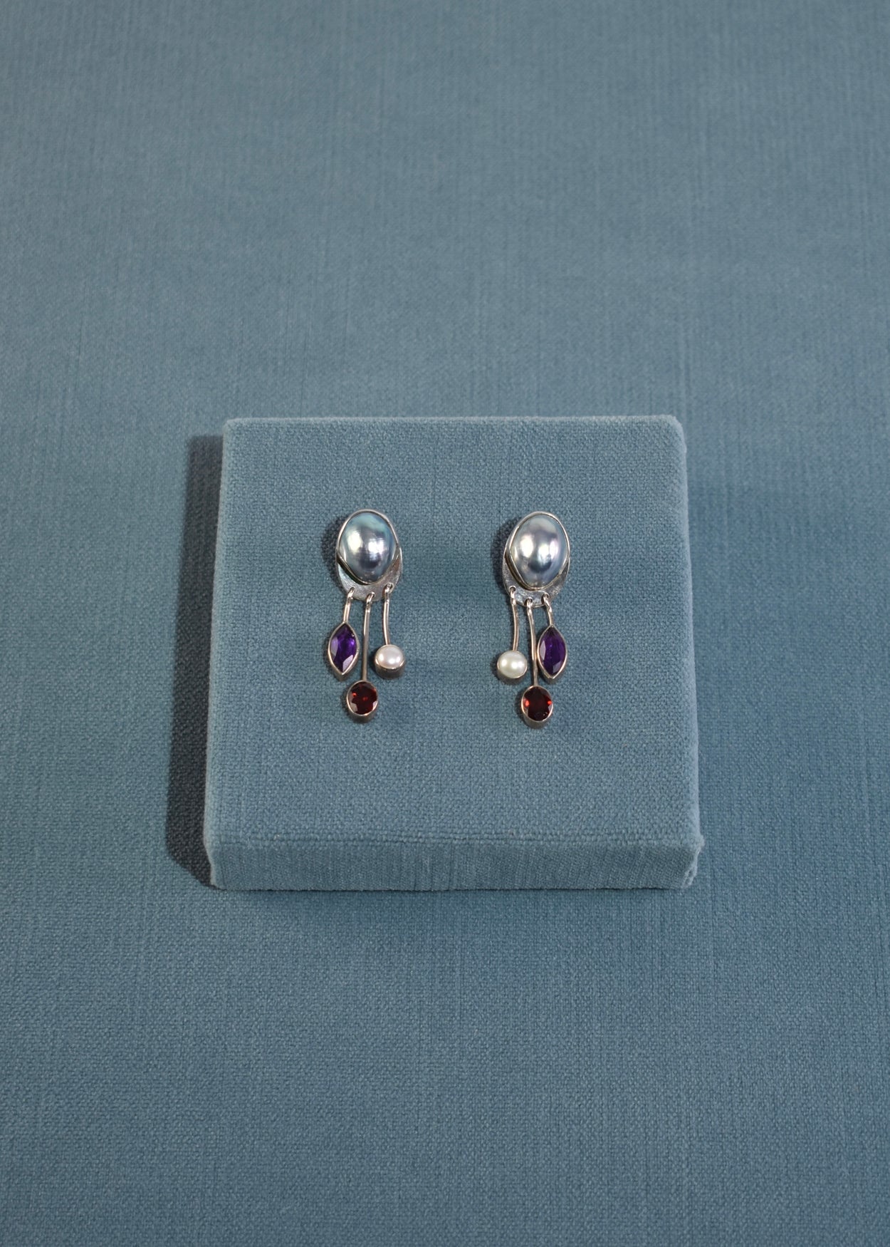 Pearl Multi Stone Earrings